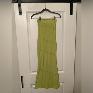 Green tube top maxi dress